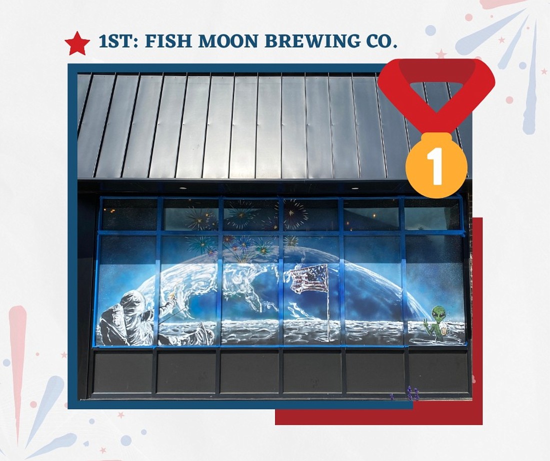 Fish Moon Brewing Company competed against six other businesses on Main Street in the Fourth of July Window Decorating Contest to take first place. Second place was won by the Rush County Sheriff’s Department and third place was awarded to Newhouse & Newhouse.