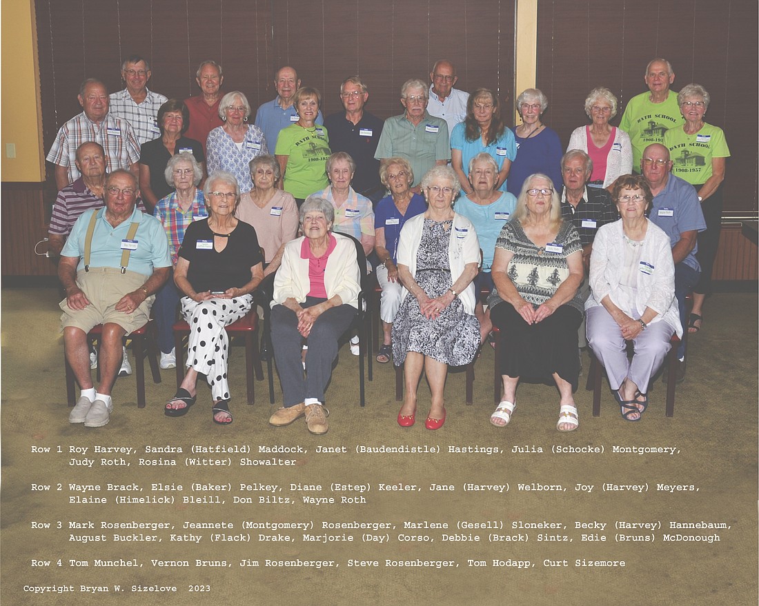 Attendees of the 2023 Bath School Reunion held on Aug. 5.
