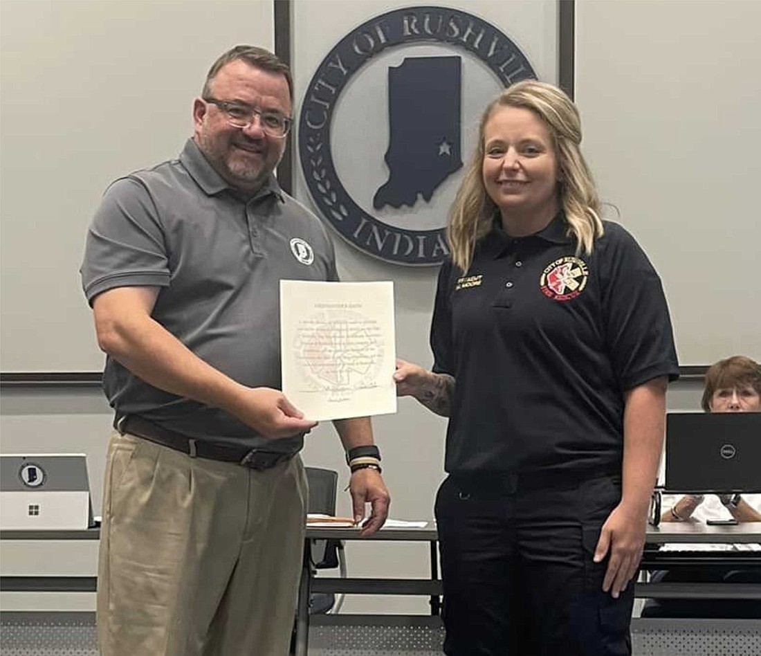 Moriah Moore is pictured with Mayor Mike Pavey.