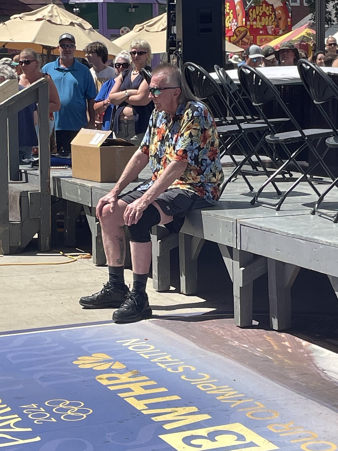 Wally McCane is pictured as he waits for the Mullet Champ Competition to begin at the Indiana State Fair.