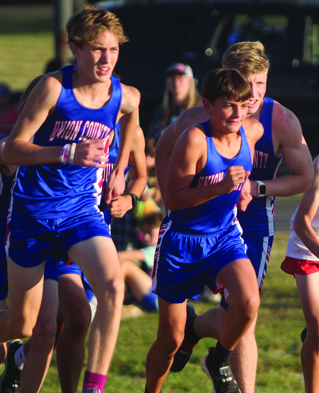 Paddock (left) leads the Pats.