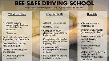 Bee-Safe Driving School serves several counties